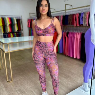 Conjunto Poliamida Python Rosê Luxo