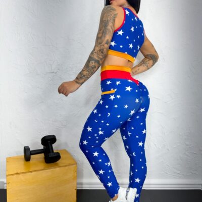 Conjunto Poliamida Wonder Empina Bumbum Detalhes Amarelo