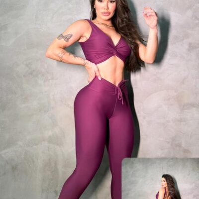 Conjunto Legging e Top Poliamida Empina Bumbum